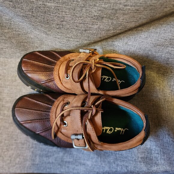 Men's Size 8.5M Vintage Hunt Club Tan Leather Low Top Lace Up/Buckle Duck Boots - Picture 5 of 9